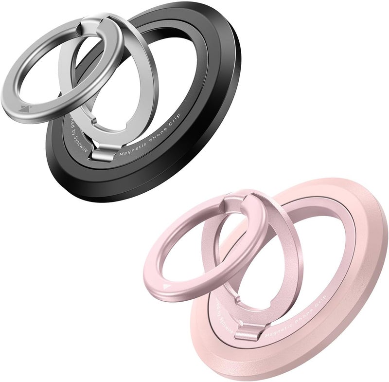 Syncwire Magnetic Phone Ring Holder for MagSafe [2 Pack], 360° Rotation Dual Sided Magnet Grip Cell Phone Ring Stand Finger Kickstand Compatible with iPhone 17 16 15 14 13 12 Pro Max fits MagSafe - Image 1